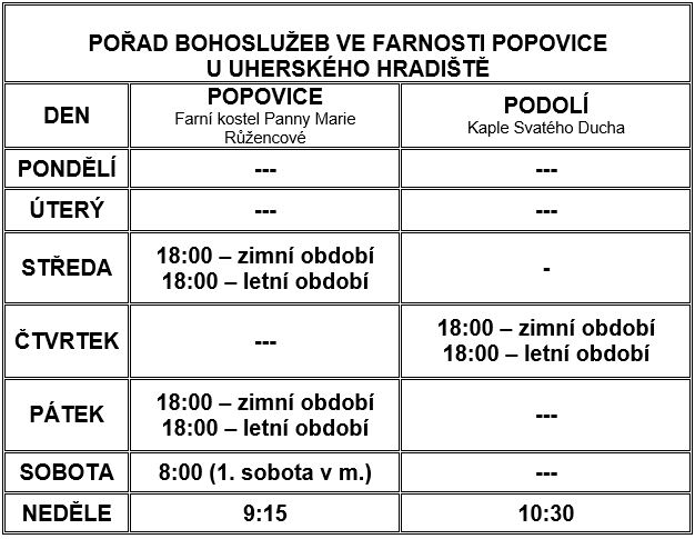 Pořad bohoslužeb